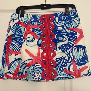 EUC Lilly Pulitzer Tate Skirt She She Shells Size 4